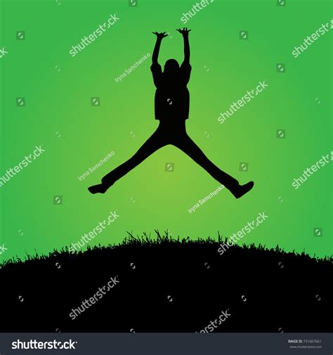 Jumping Winning Silhouette Vector Stock Vector Royalty Free 731667661