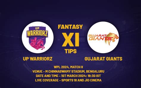 WPL 2024 UPW Vs GUJW Dream11 Prediction Fantasy Team Playing XI For