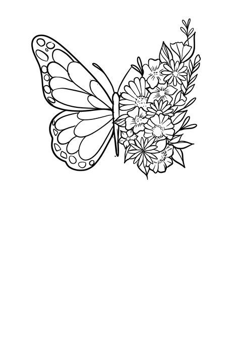 butterfly and flower tattoo 8