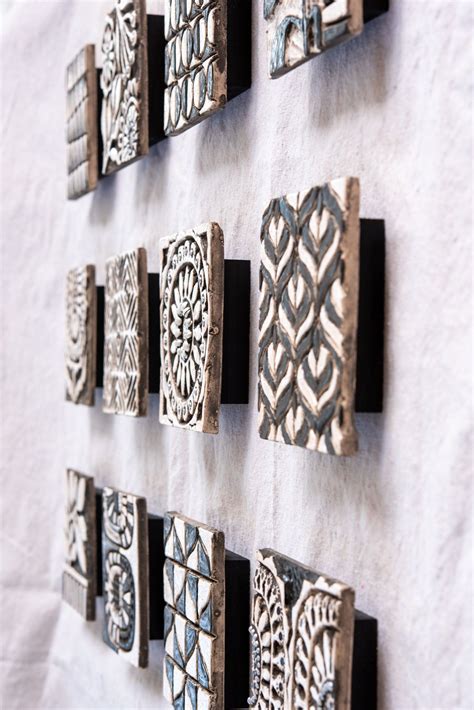 Tile Wall Art one Choose From 12 Patterns, Mounted Wall Art Black & White Modern Motifs READY to ...