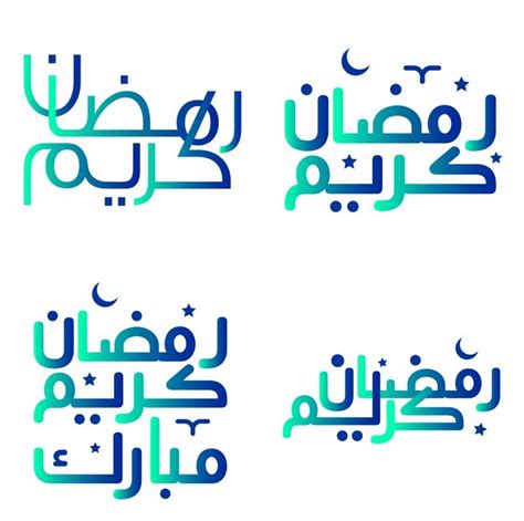 Mois Islamique De Je Ne D Grad Vert Et Bleu Ramadan Kareem Vector