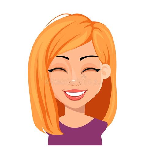 Facial Expression Of Cute Woman With Blonde Hair Stock Vector