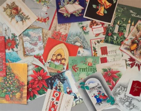 Collection Of 25 Used Vintage Christmas Cards Etsy