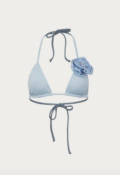 Amanda Batula S Blue Flower Bikini Top