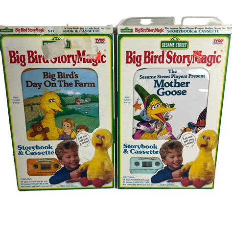 Vintage Big Bird Story Magic Jim Hensons Sesame Street Cassette Tapes ...