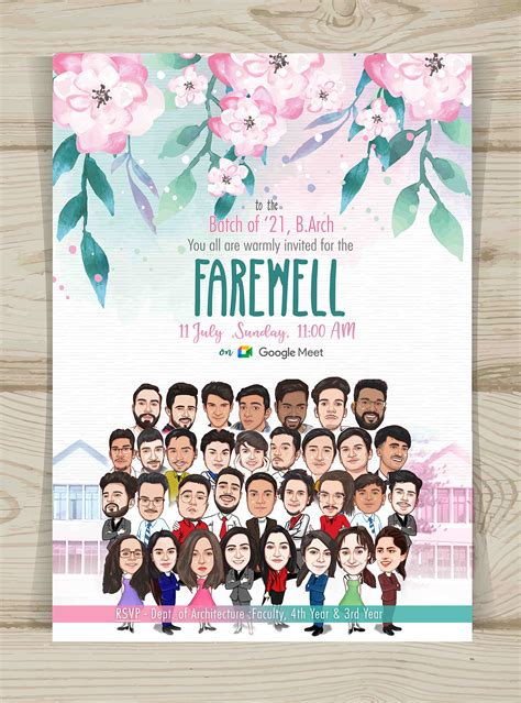 Face Caricatures | Farewell Invitation Card on Behance