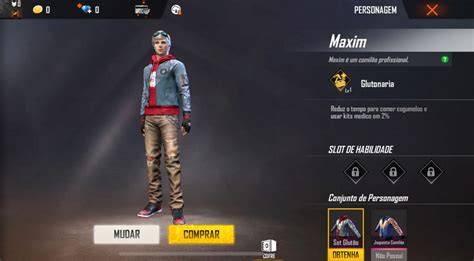 Personagens do Free Fire nomes preços e habilidades