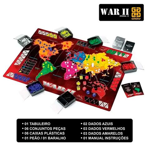 Jogo War Tabuleiro - War 2 Jogo de Tabuleiro Estratégia Original Juvenil e Adulto
