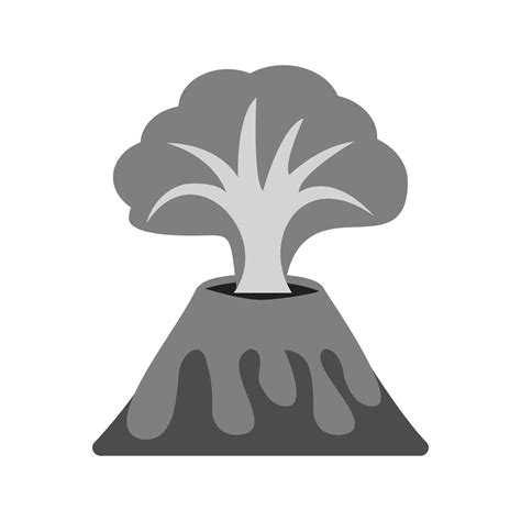Volcano Erupting Flat Greyscale Icon 15656067 Vector Art at Vecteezy