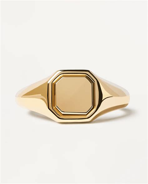 Octet Stamp Gold Ring Pdpaola Bijoux Rings Silver Ringe