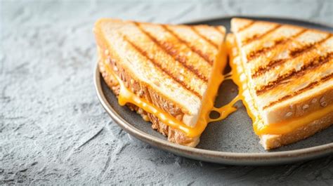 Grilled cheese sandwich on a plate with melted cheese | Premium AI ...