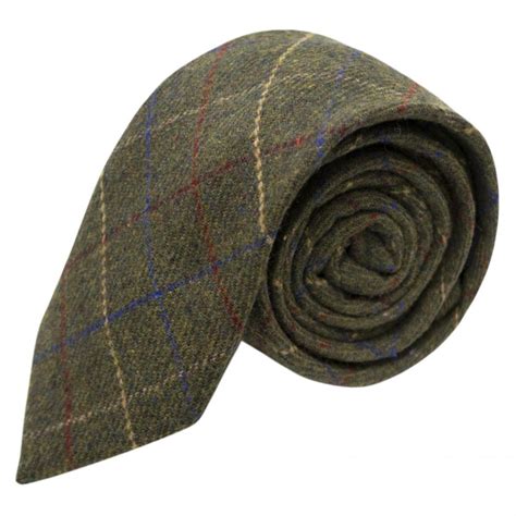 luxury herringbone forest green tweed tie king priory