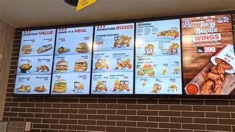 kfc menu price list