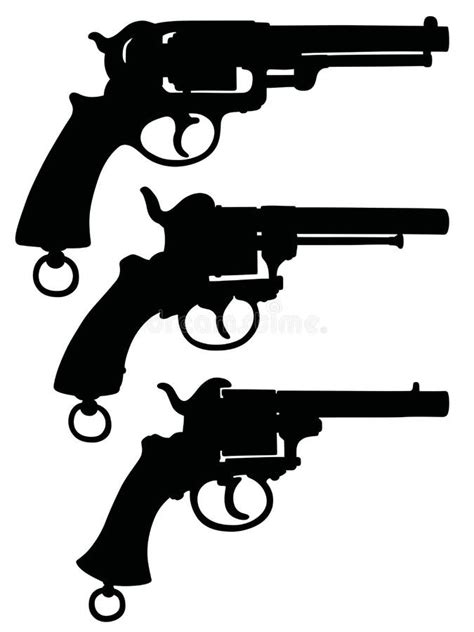 Two Vintage Revolvers Stock Vector Illustration Of Bullet 99818417