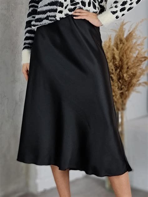 Юбка чёрная классическая атласная купить в интернет-магазине ...