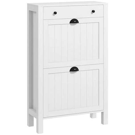 HOMCOM White 38 25 In H Storage Cabinet 837 390V80WT The Home Depot