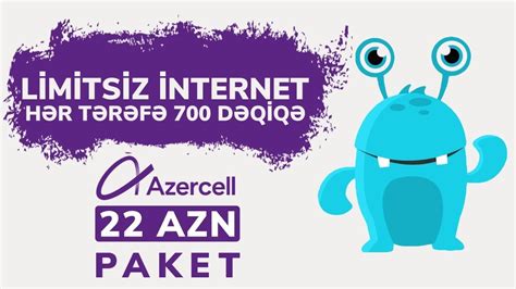 Azercell 22 Manata Limitsiz Internet OZUNET YouTube