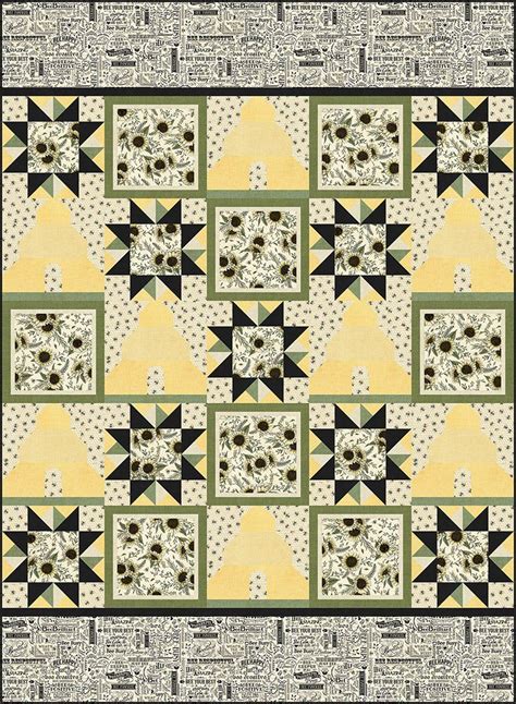 Happy Hives Pieced Quilt Pattern By Heidi Pridemore Available At