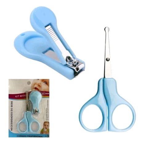 Tesoura Para Unha De Bebe - kit unha bebê / manicure com tesoura e cortador, rosa ou azul | Shopee ...