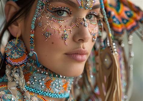 Cultural Opulence Ornate Native American Regalia | Premium AI-generated ...