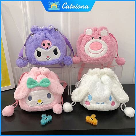 Japan Sanrio Kawaii Cinnamoroll Sanrio Plush Bag My Melody Anime