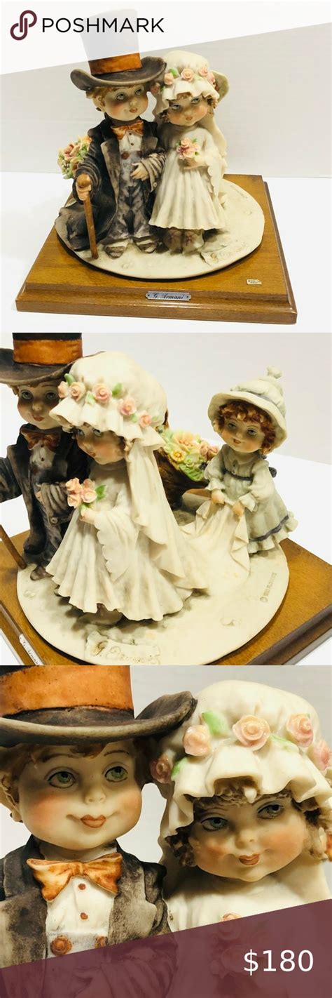 Vtg Bride Groom Flower Girl Wedding Figurine G Armani Porcelain 1982