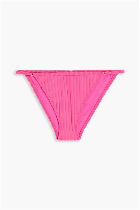 SOLID STRIPED The Lulu Ribbed Recycled Low Rise Bikini Briefs THE OUTNET