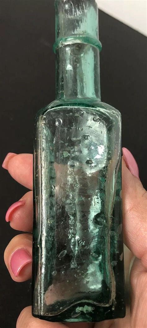 Antique Green Glass Daddies Favourite Sauce Bottle With Shear Top Ebay