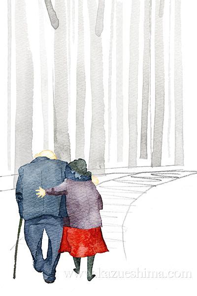 Old Couple Illustration In Love Illustration Together Illustration Old Couple Drawing