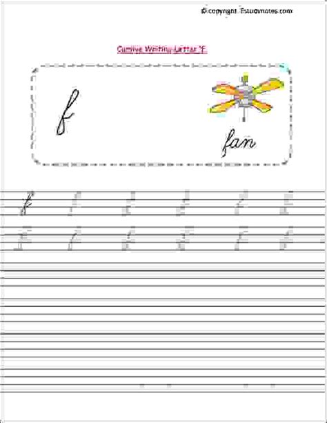 Cursive Writing Letter F Worksheets Library
