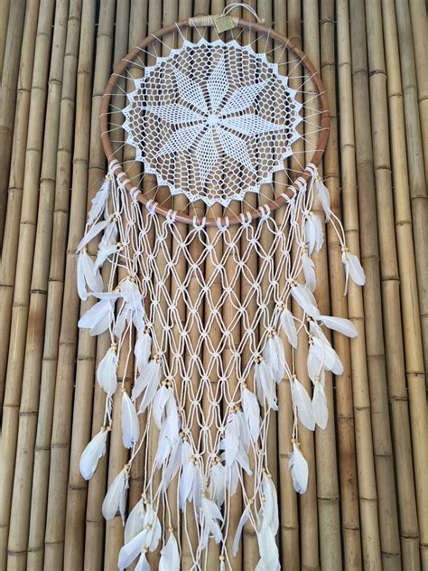 Boho Crochet Dreamcatcher Cane Net Feathers | Balikarma Online Shop