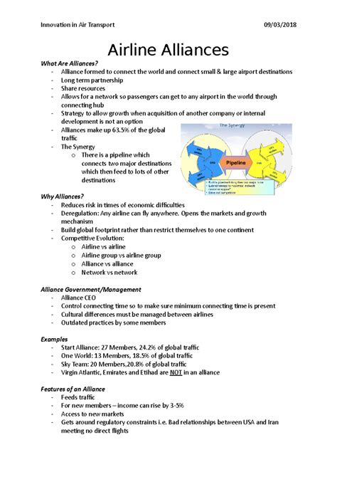 Lecture 5 - Airline Alliances - Innovation in Air Transport 09/03