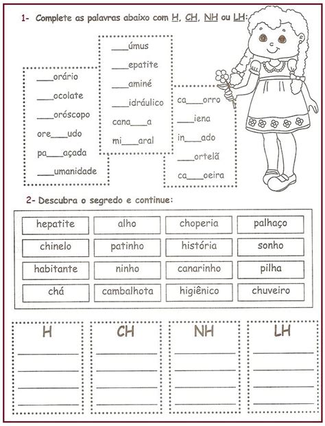 Pedagogas Da Paz Atividade Ch Lh Nh H E2F Atividades Ch