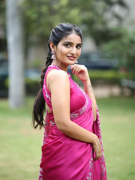 Ananya Nagalla In Saree Stills At Anveshi Movie Trailer Launch South