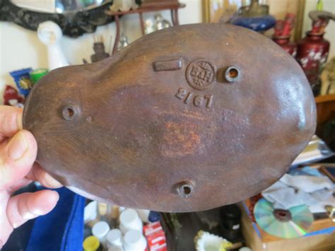 Antique 1880's Bradley & Hubbard Man Pipe Rest Cast Iron Pin Card Tray