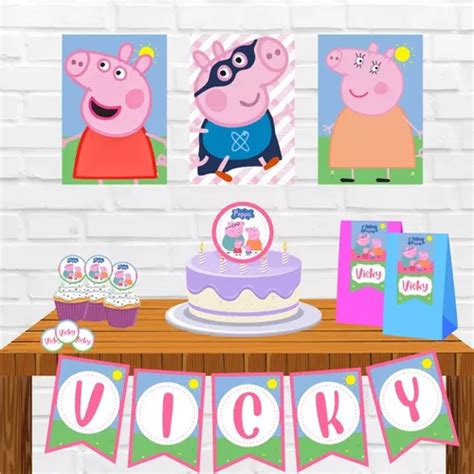 Cotillon Personalizado Peppa Pig Kit Combo Cumple X Chicos Env O Gratis