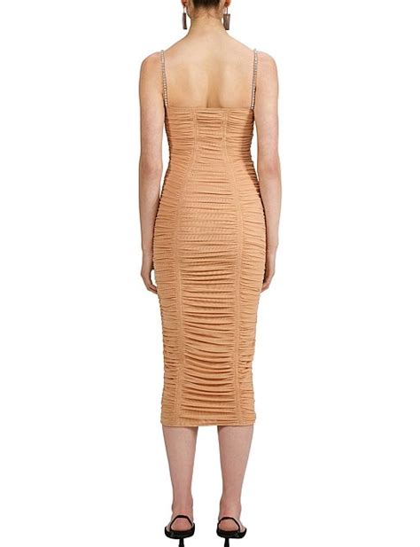 Self Portrait Nude Power Mesh Midi Dress Nude David Jones