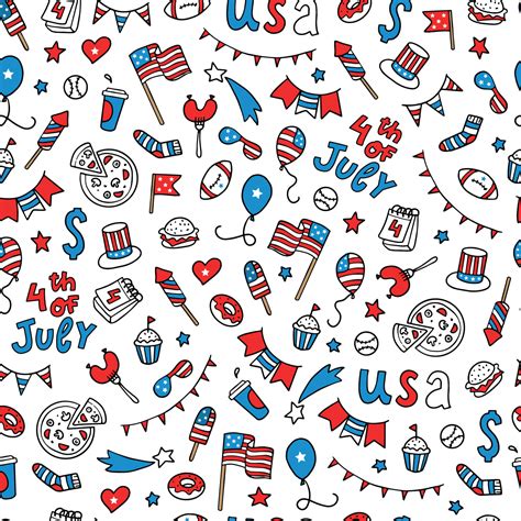 Download 4thof July Celebration Doodles Wallpaper | Wallpapers.com