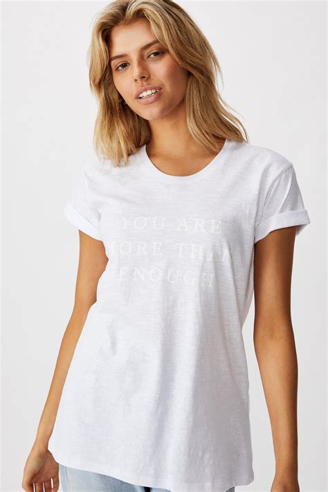 Classic Slogan Tshirt You Are More Than Enough White Cotton On T