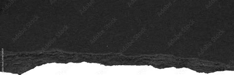 Black ripped paper torn edges strips isolated on white background Stock ...