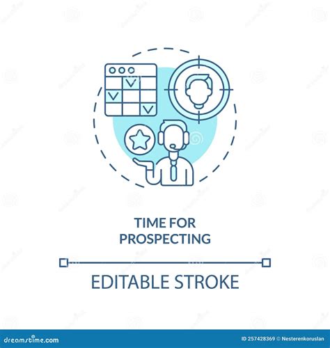 Time for Prospecting Turquoise Concept Icon Stock Vector - Illustration