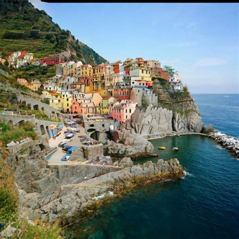 Premium Photo Peaceful Fishing Village Riomaggiore Cliffside Colorful