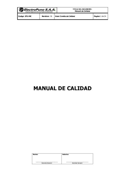 Pdf Ejemplo De Manual De Calidad