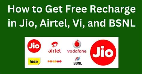 How To Get Free Recharge In Jio Airtel Vi And BSNL