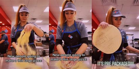 Dominos Worker Reveals How Large Thin Crust Pizza Is Prepared