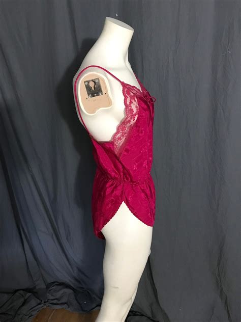 Vintage Maroon S Avon Lingerie Teddy S Etsy