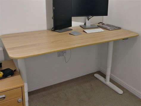 Ikea Bekant Oak Veneer White Sit Standing Desk In Barnton Edinburgh