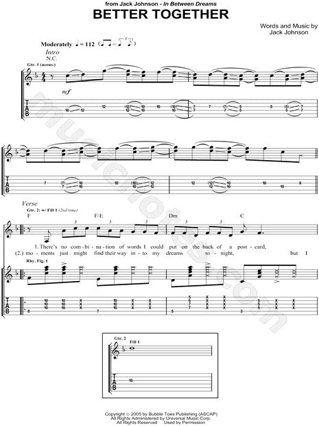 Jack Johnson Better Together Guitar Chords