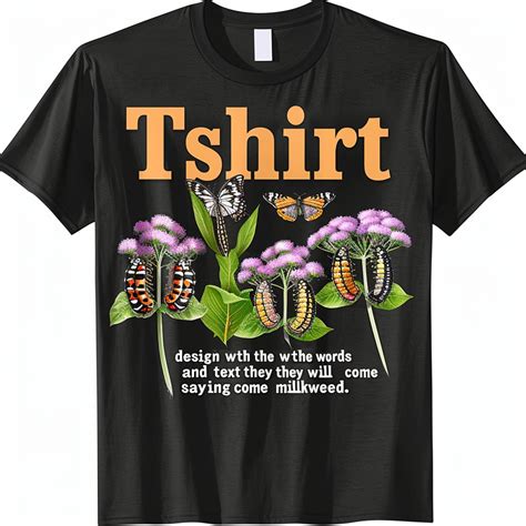 Unique Black Tshirt With They Will Come Plant Milkweed Design