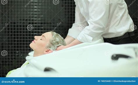 A Girl Washing Hair At The Hairdresser Stock Footage Video Of Cosmetics Beautiful 74025440